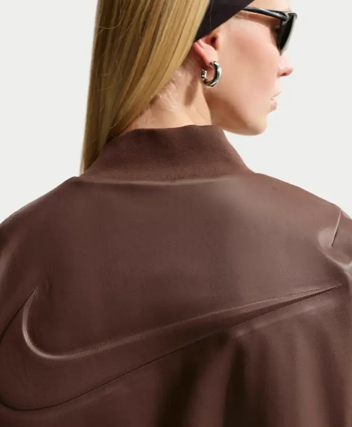 Nike Women's Brown Leather Jacket For Sale