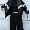 Oak-And-Fort-Black-Leather-Mockneck-RACER-Jacket