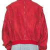 Off Campus S01 Ella Bright Red Bomber Jacket Back