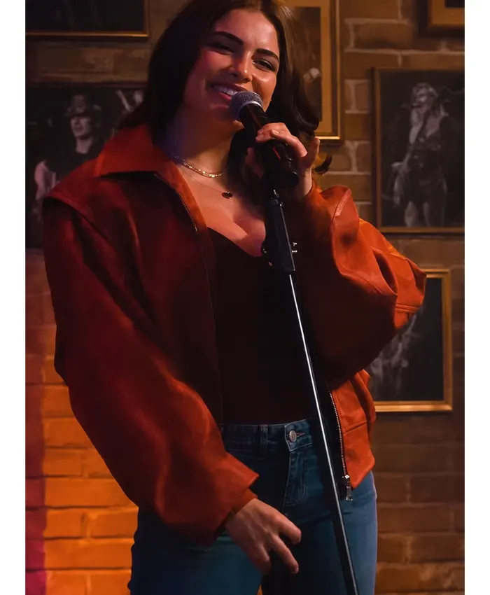 Off Campus S01 Ella Bright Red Bomber Jacket For Sale