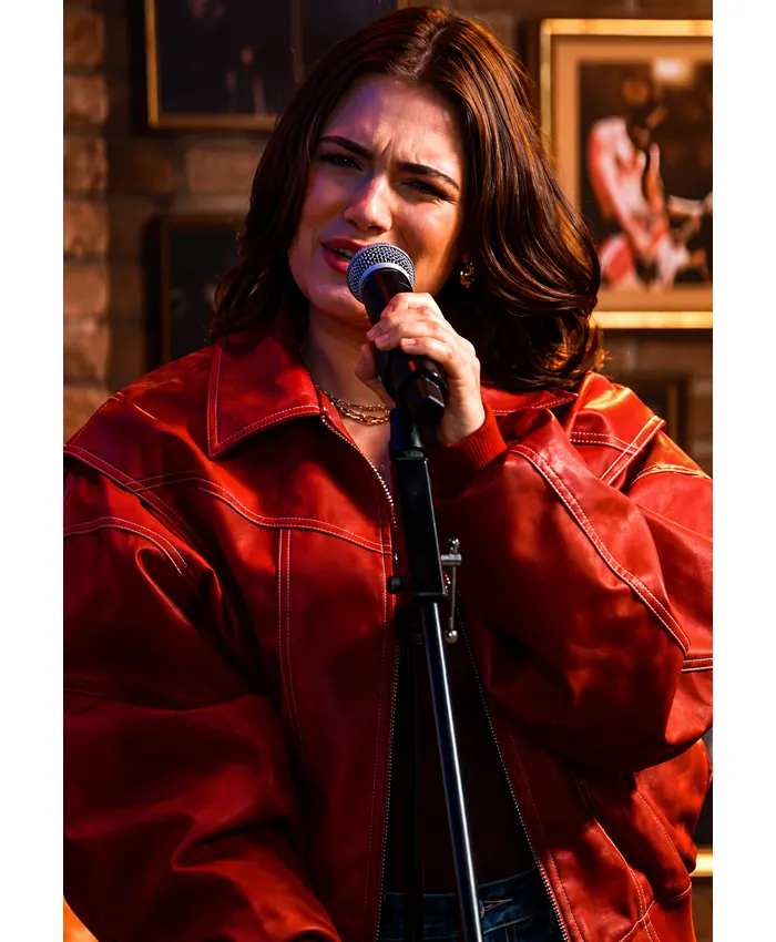 Off Campus S01 Ella Bright Red Bomber Jacket Front