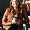 Off Campus S01 Hannah Wells Brown Leather Jacket
