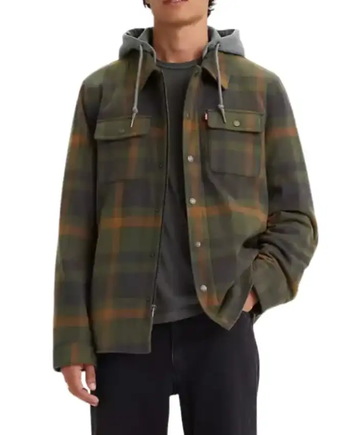 Off Campus S01 John Logan Brown Checkerd Jacket Front