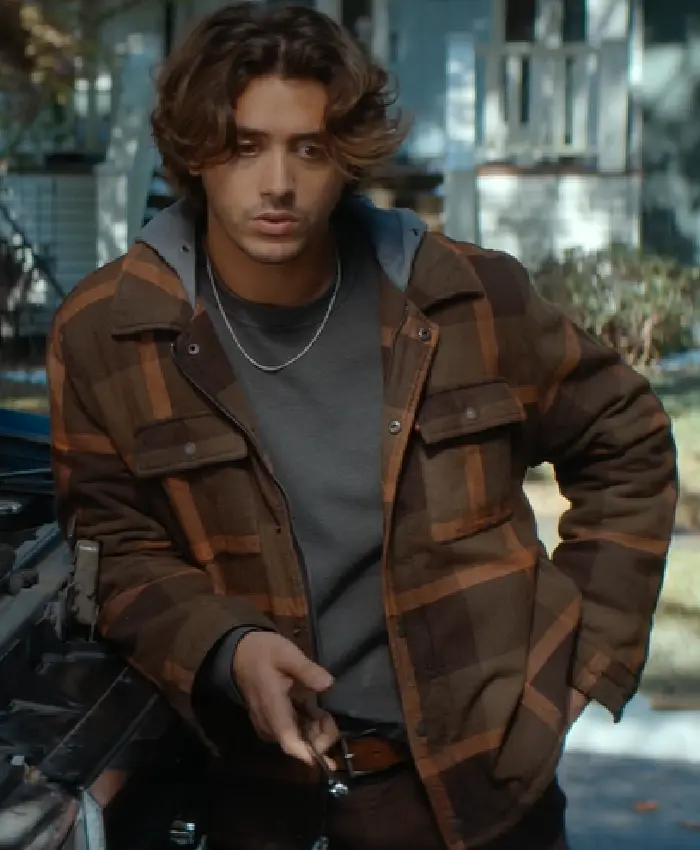 Off Campus S01 John Logan Brown Checkerd Jacket