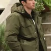One Night Only Callum Turner Green Puffer Jacket For Sale