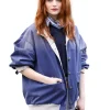 PFW 2026 Joey King Blue Jacket Front