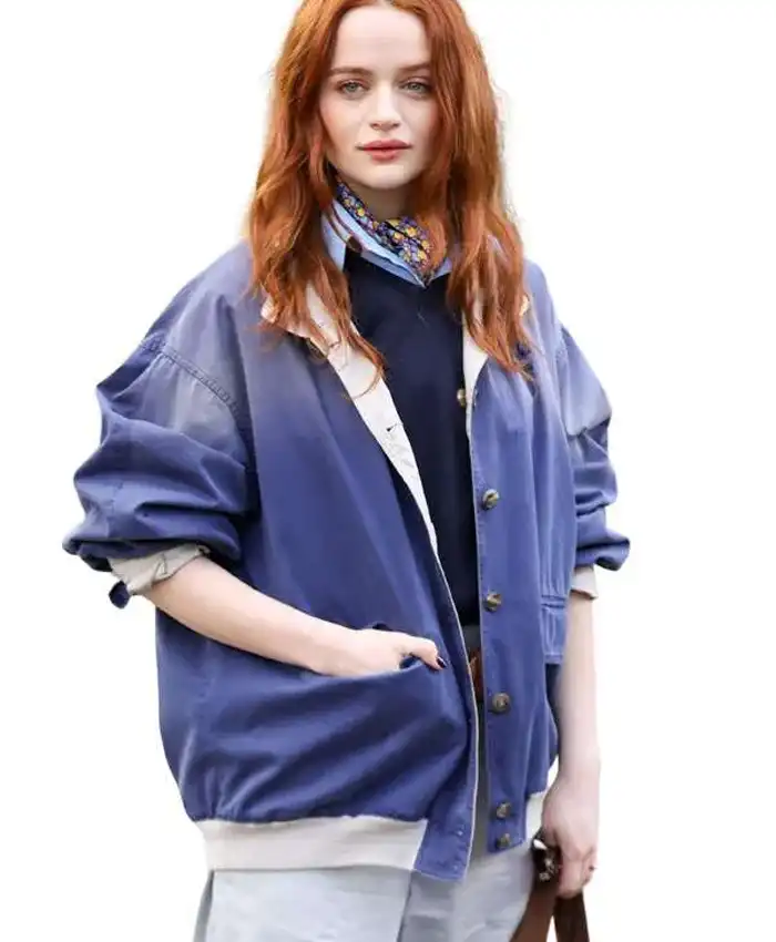 PFW 2026 Joey King Blue Jacket Front