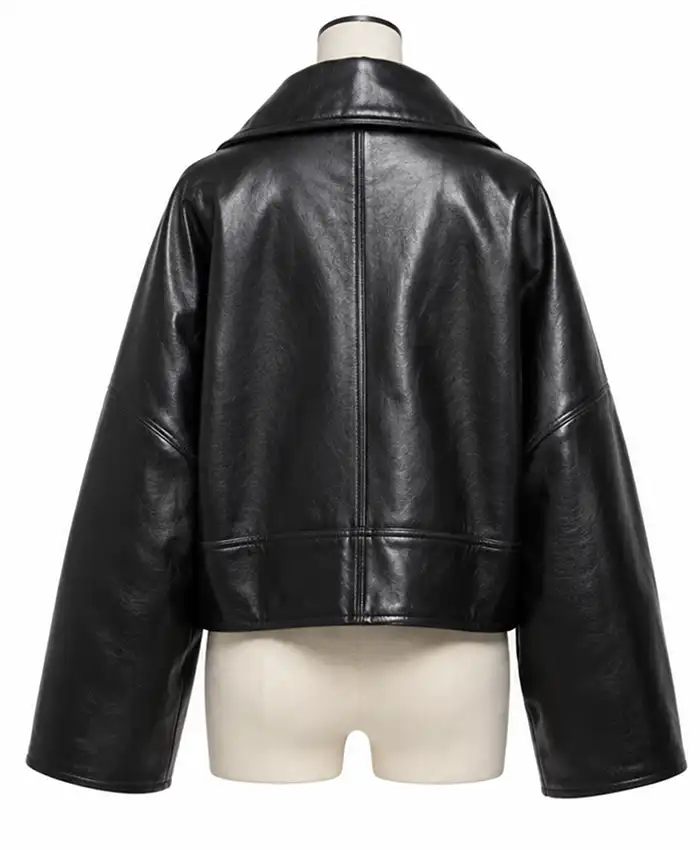 PFW 2026 Maika Monroe Leather Jacket Back