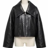 PFW 2026 Maika Monroe Leather Jacket For Sale