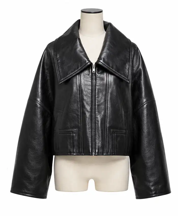 PFW 2026 Maika Monroe Leather Jacket For Sale