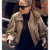 Paris 2026 Jennifer Lopez Breezy Khaki Bomber Jacket For Sale