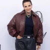Paris Fashion Week 2026 Juliette Binoche Leather Jacket