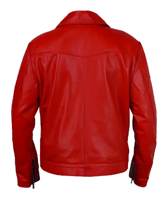Buy Paris Street Style 2026 Chris Brown Red Leather Jacket For Sale