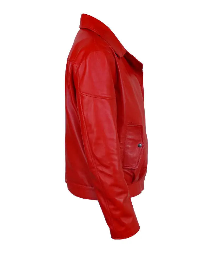 Chris Brown 2026 Red Leather Jacket