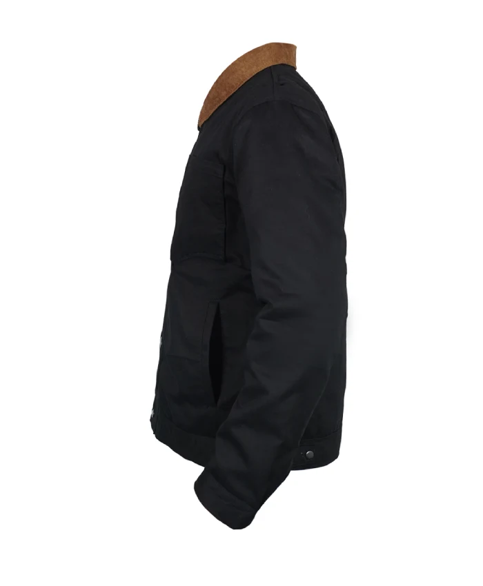 Tom Holland Spider-Man Brand New Day black jacket featuring full-length sleeves and buttoned cuffs