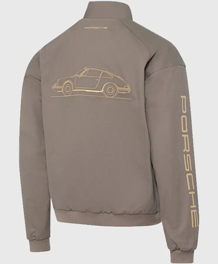 Porsche Legacy x PUMA Pepita Lifestyle Jacket Taupe Back