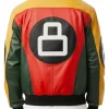 Power Book III S05 Joey Bada$$ 8 Ball Leather Jacket Back