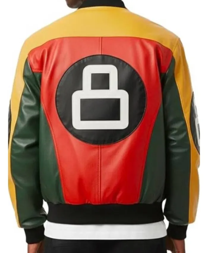 Power Book III S05 Joey Bada$$ 8 Ball Leather Jacket Back