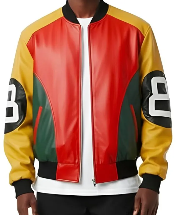 Power Book III S05 Joey Bada$$ 8 Ball Leather Jacket Front