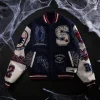 Protector Of NYC Navy & Butter Letterman Jacket