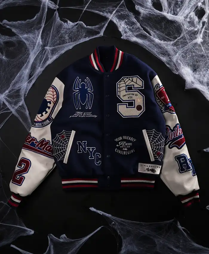 Protector Of NYC Navy & Butter Letterman Jacket