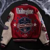 Protector Of NYC Red & Sand Letterman Jacket Back
