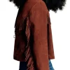 Quinn O’Grady TV Series Ransom Canyon 2026 Minka Kelly Brown Suede Leather Fringe Jacket