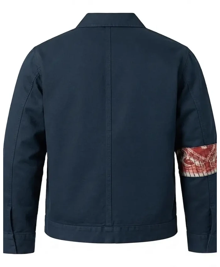 Reacher S04 Alan Ritchson Navy Blue Cotton Jacket Back