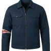 Reacher S04 Alan Ritchson Navy Blue Cotton Jacket Front