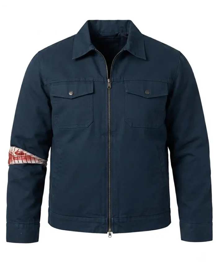 Reacher S04 Alan Ritchson Navy Blue Cotton Jacket Front