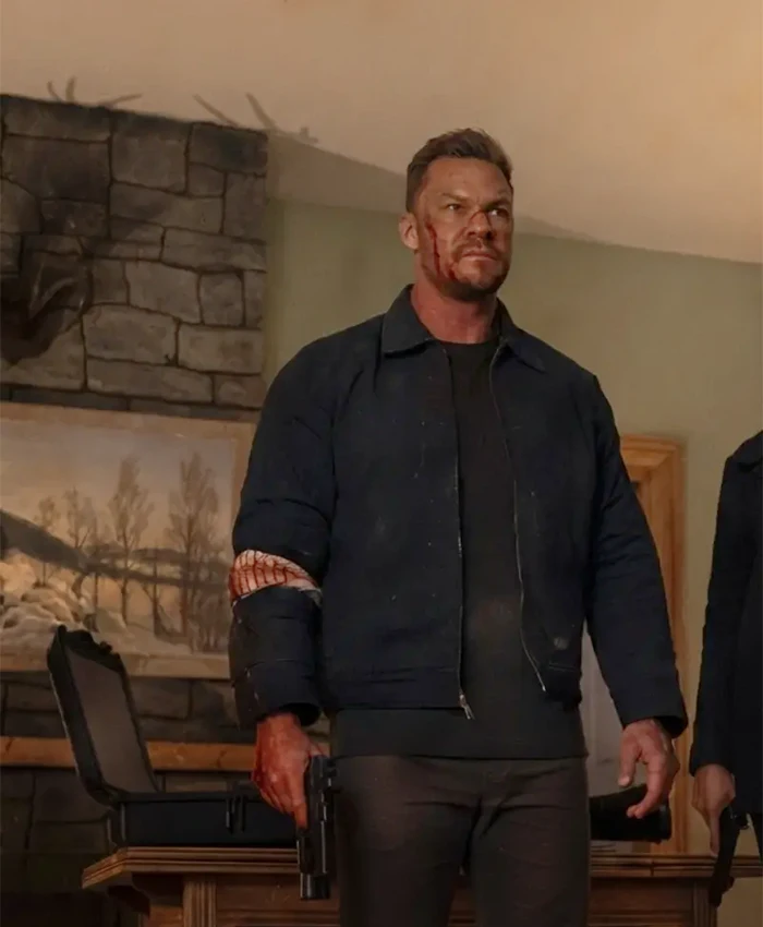Reacher S04 Alan Ritchson Navy Blue Cotton Jacket