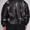 Rhinestone Hello Kitty Forever 21 Real Leather Bomber Jacket