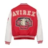 Rod Wave Avirex Red Leather Varsity Bomber Jacket For Men and Women