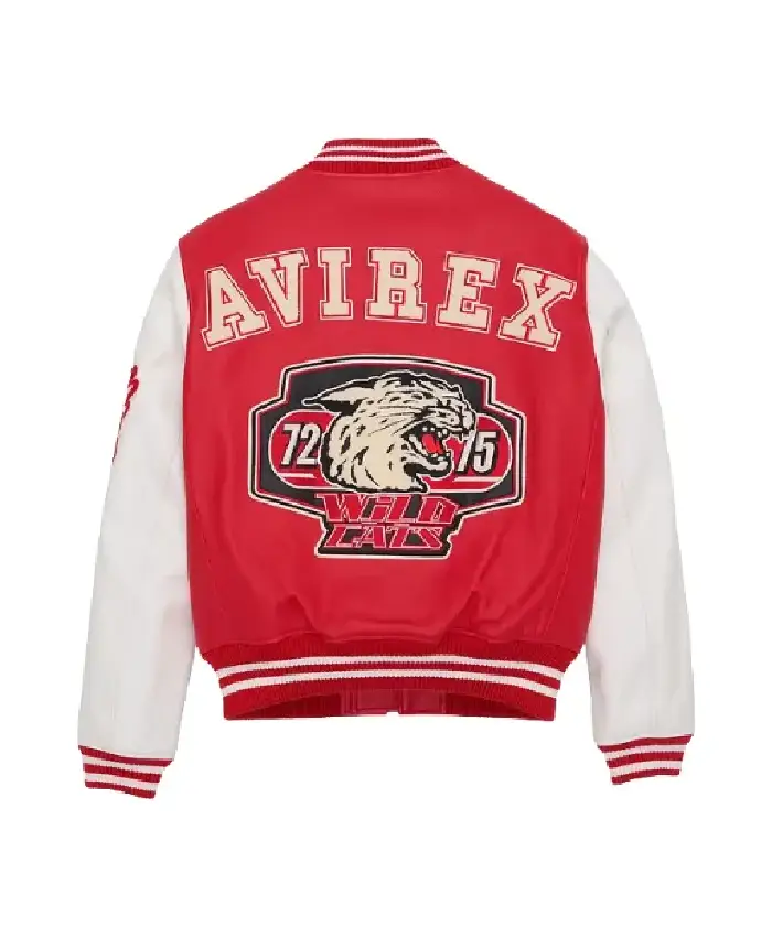 Rod Wave Avirex Red Leather Varsity Bomber Jacket For Men and Women