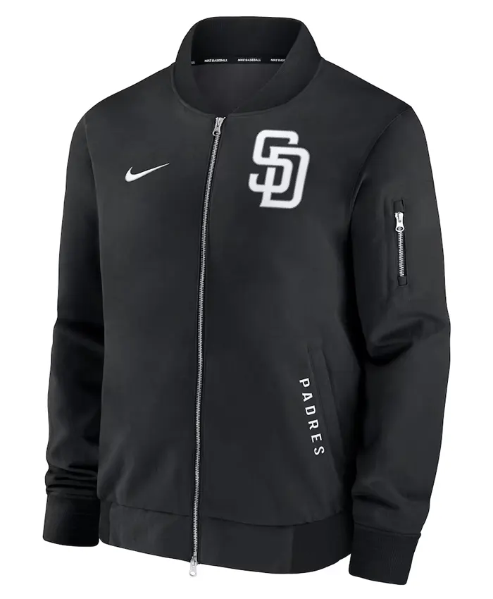 San Diego Padres Nike Dugout Black Bomber Jacket