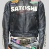 Satoshi Nakamoto Black Leather Moto Jacket