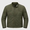 Shane McRae TV Series Silo 2026 Knox Olive Green Quilted Jacket Front