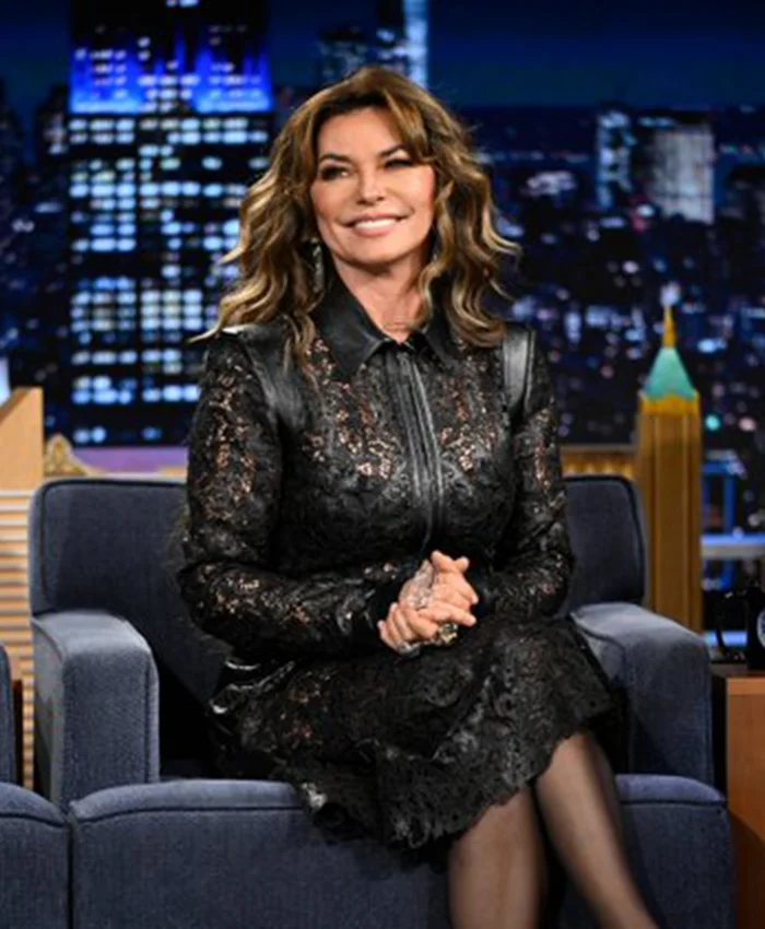 Shania Twain The Tonight Show 2026 Black Lace Jacket