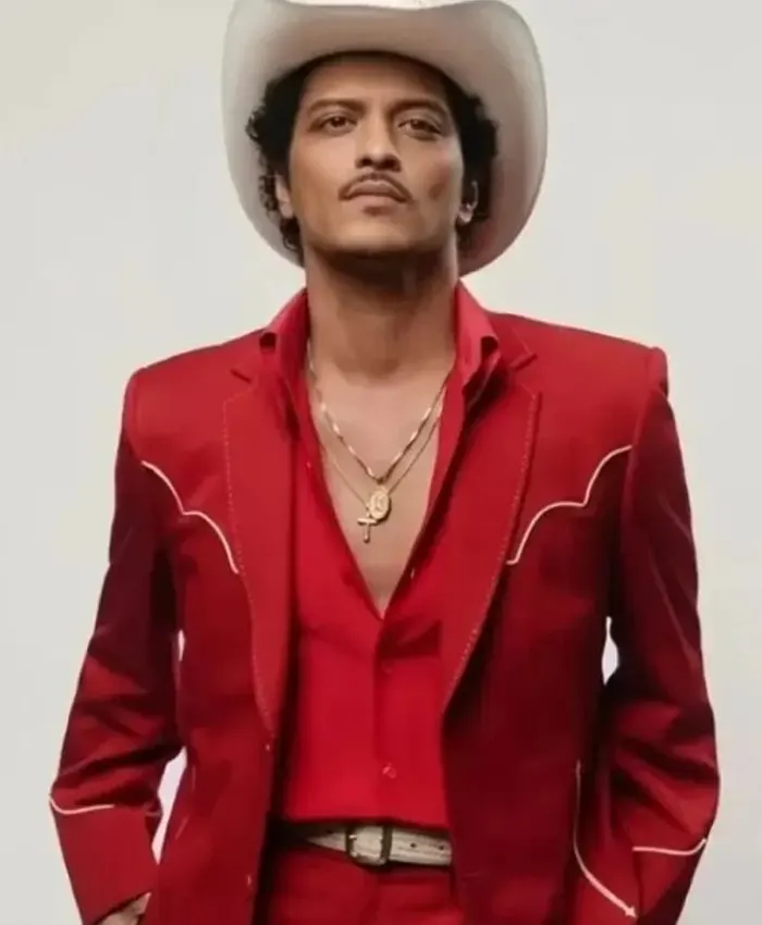 Bruno Mars Risk It All Country Bruno Mars Red Western Suit - Image 2