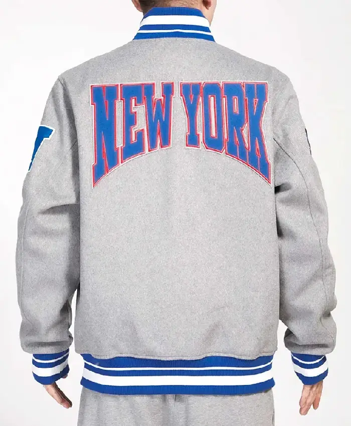 NY Giants Gray Varsity Wool Jacket