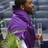 Shop YAankee Stadium Friends and Family Event 2026 A$AP Ferg Y Adidas Purple Sequin Tracksuit Right