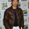 Simu Liu Comic-Con Event 2026 Vintage Brown Leather Bomber Jacket