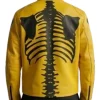 Skeleton Yellow Leather Jacket Back