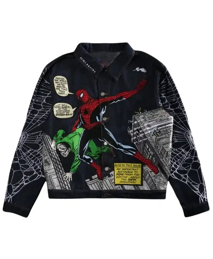 Spider-Man Webs Concrete Raw Denim Jacket