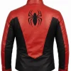 Spiderman Red and Black Asymmetrical Leather Jacket Back