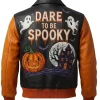 Spooky Pumpkin Patch Halloween Varsity Jacket Back