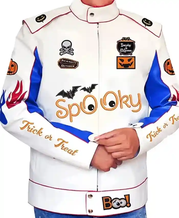 Spooky Trick Or Treat Racer Leather Jacket
