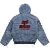 Supreme Fox Racing Denim Hooded Work Jacket Back