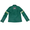 Supreme Hysteric Glamour Vanson Green Leather Jacket with bold yellow graphic detailing