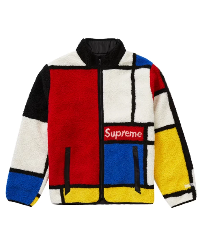Supreme Reversible Colorblocked Fleece Jacket